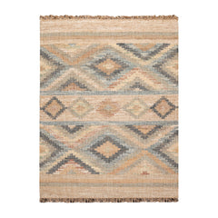 5x7 Beige, Caramel, Gray Color Hand Woven All-Over 100% Wool Southwestern Oriental Rug
