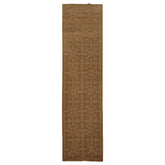 Runner Moss, Brown, Beige Color Hand Knotted All-Over 100% Wool Traditional Oriental Rug