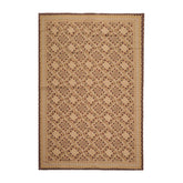 6x9 Tan, Brown, Chocolate Color Hand Knotted All-Over 100% Wool Traditional Oriental Rug