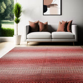 9x12 Beige, Red, Color Hand Knotted Tibetan 100% Wool Modern Oriental Rug