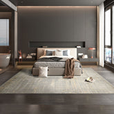 9x12 Slate, Gray, Vanilla Color Hand Knotted Sherpa Wool & Silk Modern & Contemporary Oriental Rug