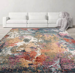 8x10 Beige, Tan, Brown Color Hand Knotted Tibetan Wool & Silk Modern Oriental Rug