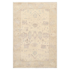 3x5 Ivory
Tan Taupe Color Hand Knotted Oushak 100% Wool Traditional Oriental Rug