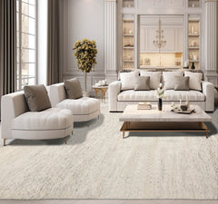 8x10 Beige, Gray, Brown Color Hand Knotted Wool and Bamboo Silk Modern Oriental Rug