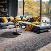 8x10 Beige, Lavander, Gray Color Hand Knotted Wool and Bamboo Silk Modern Oriental Rug