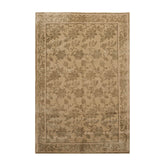 6x9 Tan, Moss, Color Hand Knotted All-Over Wool & Silk Transitional Oriental Rug