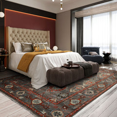 9x12 Gray Ivory Pink Color Hand Knotted Turkish Oushak 100% Wool Traditional Oriental Rug