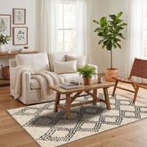 3x5 Ivory, Black, Color Hand Knotted Afghan moroccan Wool Traditional Oriental Rug
