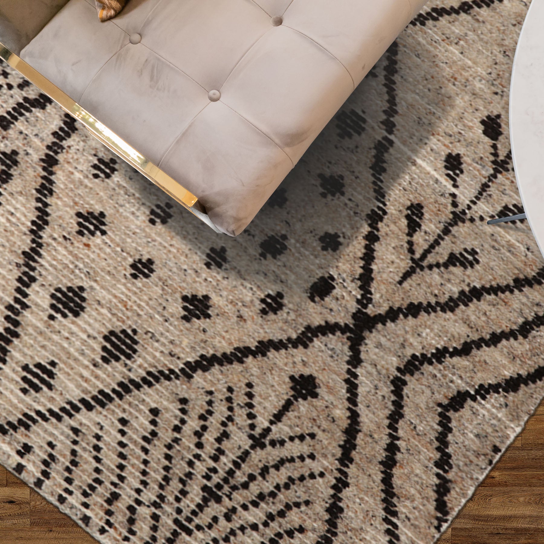 3x5 Beige, Black, Color Hand Knotted Afghan Moroccan Wool Modern & Contemporary Oriental Rug