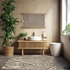 3x5 Beige, Black, Color Hand Knotted Afghan Moroccan Wool Traditional Oriental Rug