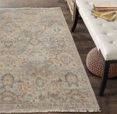 3x5 Mint, Peach, Blue Color Hand Knotted Distressed Quality Wool Traditional Oriental Rug