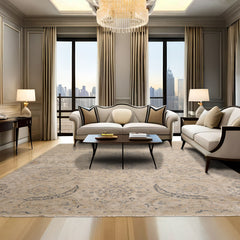 10x14 Beige, Peach, Gray Color Hand Knotted Distressed Quality Wool Traditional Oriental Rug