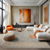 10x14 Blue, Beige, Peach Color Hand Knotted Distressed Quality Wool Traditional Oriental Rug