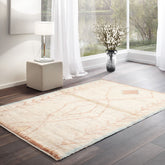 3x5 Ivory, Brown, Aqua Color Hand Knotted Afghan Moroccan Wool Tribal Oriental Rug