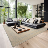 9x12 Gray, Moss, Beige Color Hand Knotted Afghan Oushak Wool Traditional Oriental Rug