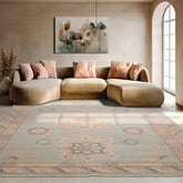 9x12 Mint, Blush, Peach Color Hand Knotted Afghan Oushak Wool Traditional Oriental Rug