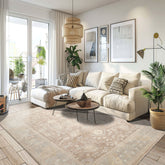 8x10 Brown, Gray, Beige Color Hand Knotted Afghan Oushak Wool Traditional Oriental Rug