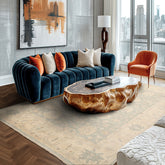 8x10 Celadon, Beige, Tan Color Hand Knotted Afghan Oushak Wool Traditional Oriental Rug