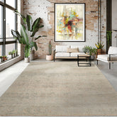 8x10 Gray, Beige, Green Color Hand Knotted Afghan Oushak Wool Traditional Oriental Rug