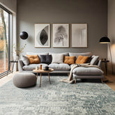 Multi Size Tone On Tone Gray Hand Knotted Tibetan Wool/Bamboo Silk Modern & Contemporary Oriental Area Rug