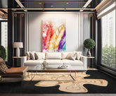 10x14 Beige, Black Hand Knotted Tibetan Wool and Silk Michaelian & Kohlberg Modern & Contemporary Oriental Area Rug