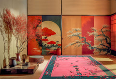 5x8 Bubblegum Pink Turquoise Red Color Hand Tufted Vase New Zealand Wool Oriental Rug