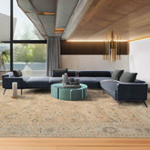 9x12 Beige, Moss, Aqua Color Hand Knotted Oushak Wool Traditional Oriental Rug