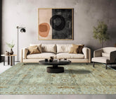 LoomBloom 9x12 Oriental Area Rug in Mint Traditional Oushak Wool Hand Knotted