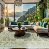 LoomBloom 9x12 Oriental Area Rug in Mint Traditional Oushak Wool Hand Knotted