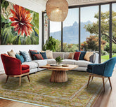 LoomBloom 9x12 Oriental Area Rug in Lime Traditional Oushak Wool Hand Knotted