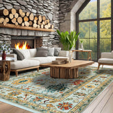 LoomBloom 9x12 Oriental Area Rug in Mint Arts & Crafts Oushak Wool Hand Knotted