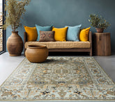 LoomBloom 8x10 Oriental Area Rug in Sage Traditional Oushak Wool Hand Knotted