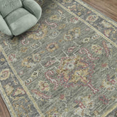 3x5 Moss Slate Blush Color Hand Knotted Oushak Wool Traditional Oriental Rug