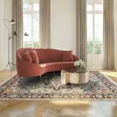 6x9 Gray, Burnt Orange, Blue Color Hand Knotted Oushak Wool Traditional Oriental Rug