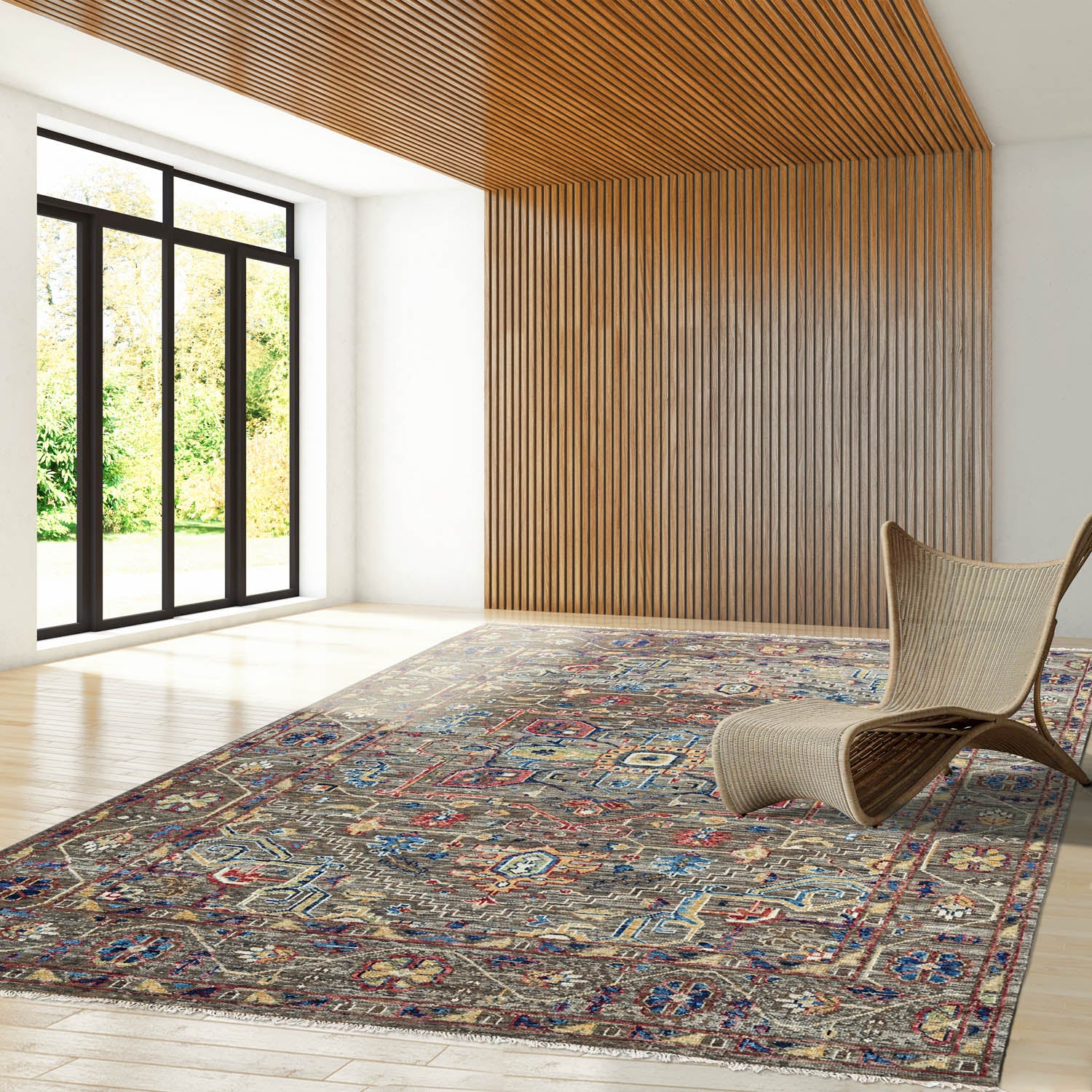 8x10 Moss, Brown, Beige Color Hand Knotted Oushak Wool Traditional Oriental Rug