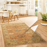 6x9 Caramel, Pistachio, Brown Color Hand Knotted Oushak Wool Traditional Oriental Rug