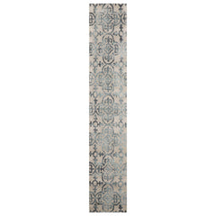Runner Gray Teal Charcoal Color Hand Tufted All-Over Wool Transitional Oriental Rug