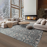 8x10 Gray Teal Charcoal Color Hand Tufted All-Over Wool Transitional Oriental Rug