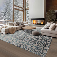 8x10 Gray Teal Charcoal Color Hand Tufted All-Over Wool Transitional Oriental Rug