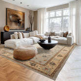 9x12 Mint, Tan, Peach Color Hand Tufted Abstract Wool Traditional Oriental Rug