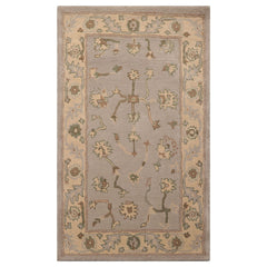 3x5 Taupe Beige Brown Color Hand Tufted Abstract Wool Traditional Oriental Rug