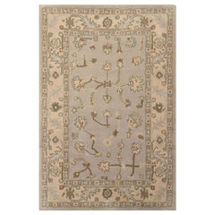 4x6 Taupe Beige Brown Color Hand Tufted Abstract Wool Traditional Oriental Rug