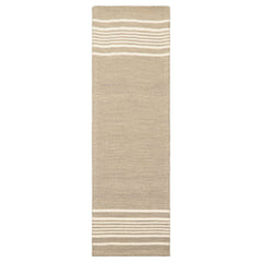 Runner Moss Ivory Color Hand Tufted Minimalist Wool Modern Oriental Rug