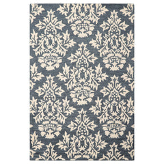 4x6 Slate Gray Ivory Color Hand Tufted All-Over Wool Transitional Oriental Rug