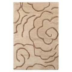 Runner Tan Brown Color Hand Tufted Floral Wool and Faux Silk Transitional Oriental Rug