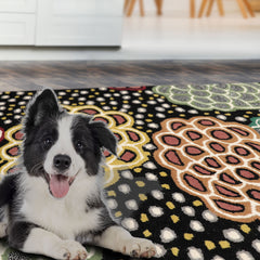 4x6 Black Brown Rose Color Hand Tufted Floral Wool Transitional Oriental Rug