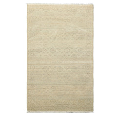 3x5 Gray, Beige, Muted Earth Tones Color Hand Knotted Afghan Oushak Wool Transitional Oriental Rug