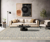 9x12 Beige, Gray, Blue Color Hand Knotted High End Designer Wool Transitional Oriental Rug