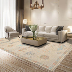 Multi Size Beige, Blue, Gray Color Hand Knotted Oriental Wool Arts & Crafts/Mission Oriental Rug