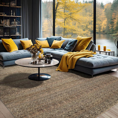 8x10 Green, Beige, Brown Color Hand Knotted High End Designer Wool Transitional Oriental Rug